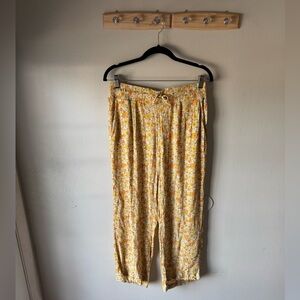 Billabong Boho Floral Yellow Cropped Pants
